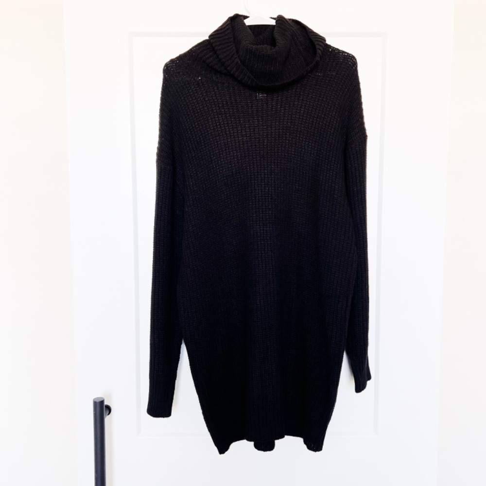 Charlotte Russe S Black Knit Turtle Neck Sweater Dress
